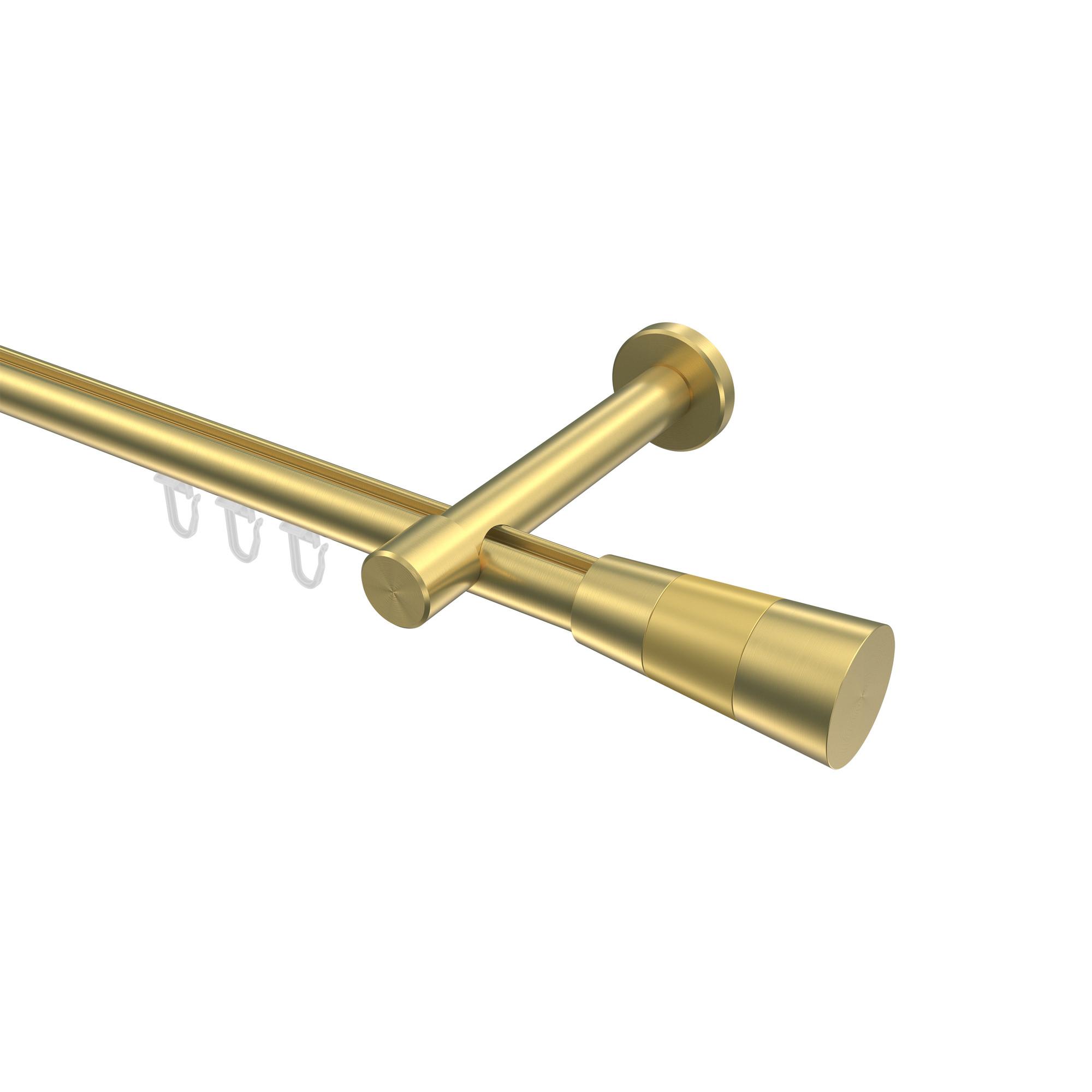 GARDINENSTANGE INNENLAUF Prestige Tanara 520 cm (geteilt in 4 x 130 cm), 1-läufig, 20 mm Ø Messing-Optik - Messingfarben/Goldfarben, Metall (520cm) - INTERDECO