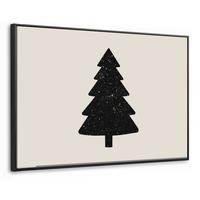 LEINWAND Bilder mit Rahmen - Weihnachtsbaum - Schwarz - Urlaub - Beige - 150x100 - Schwarz, Textil (150/100cm) - MuchoWow