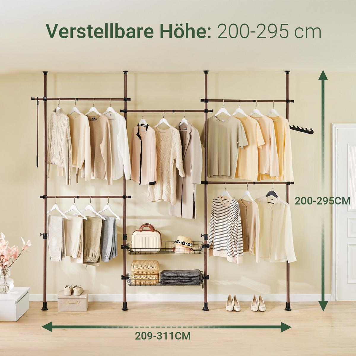 TELESKOP-KLEIDERSTÄNDER Braun - Braun, Kunststoff (311/295/37cm) - SoBuy