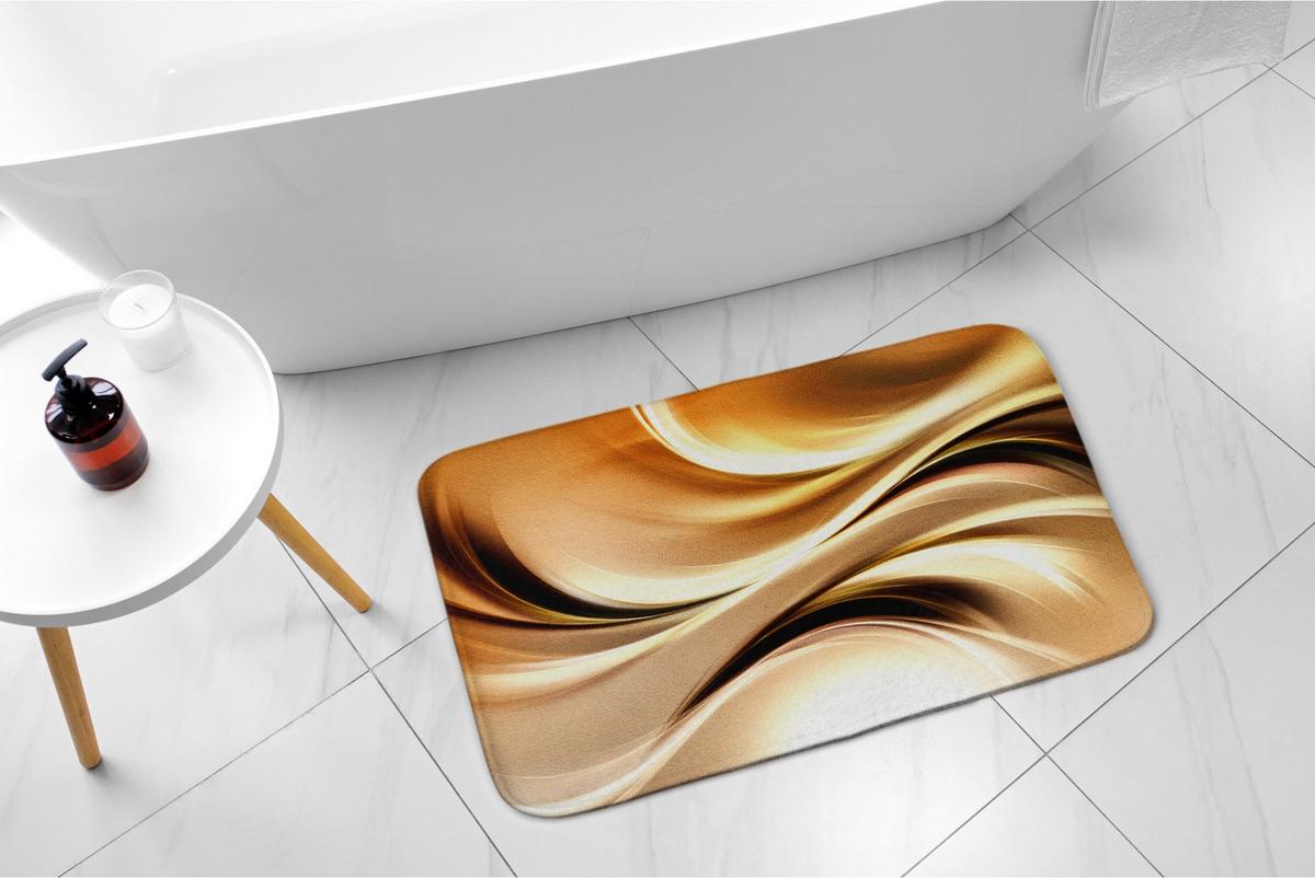 BADTEPPICH 90x60 cm Gold Abstraktion - Bernsteinfarben, Textil (90/60cm) - TULUP