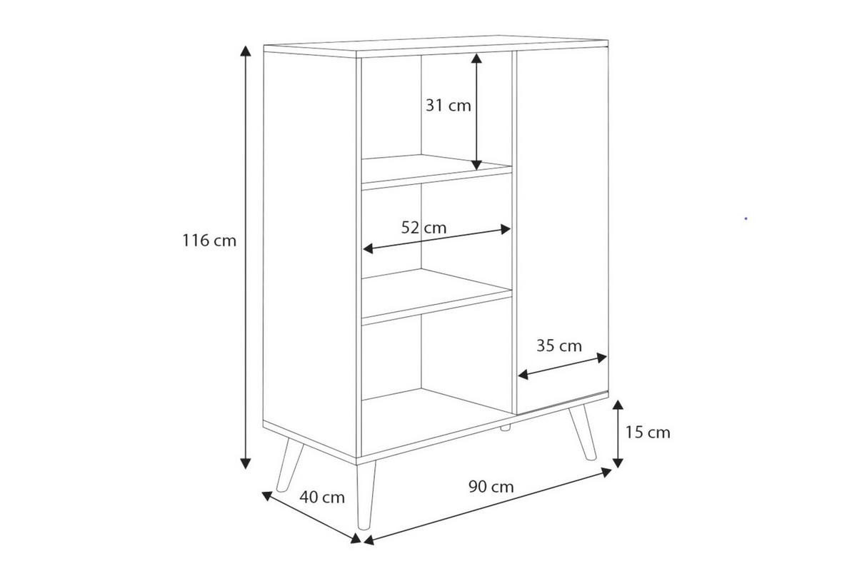BÜCHERREGAL Fondi - Eichefarben, Holzwerkstoff (90/116/40cm) - RAUMHIRSCH FURNITURE