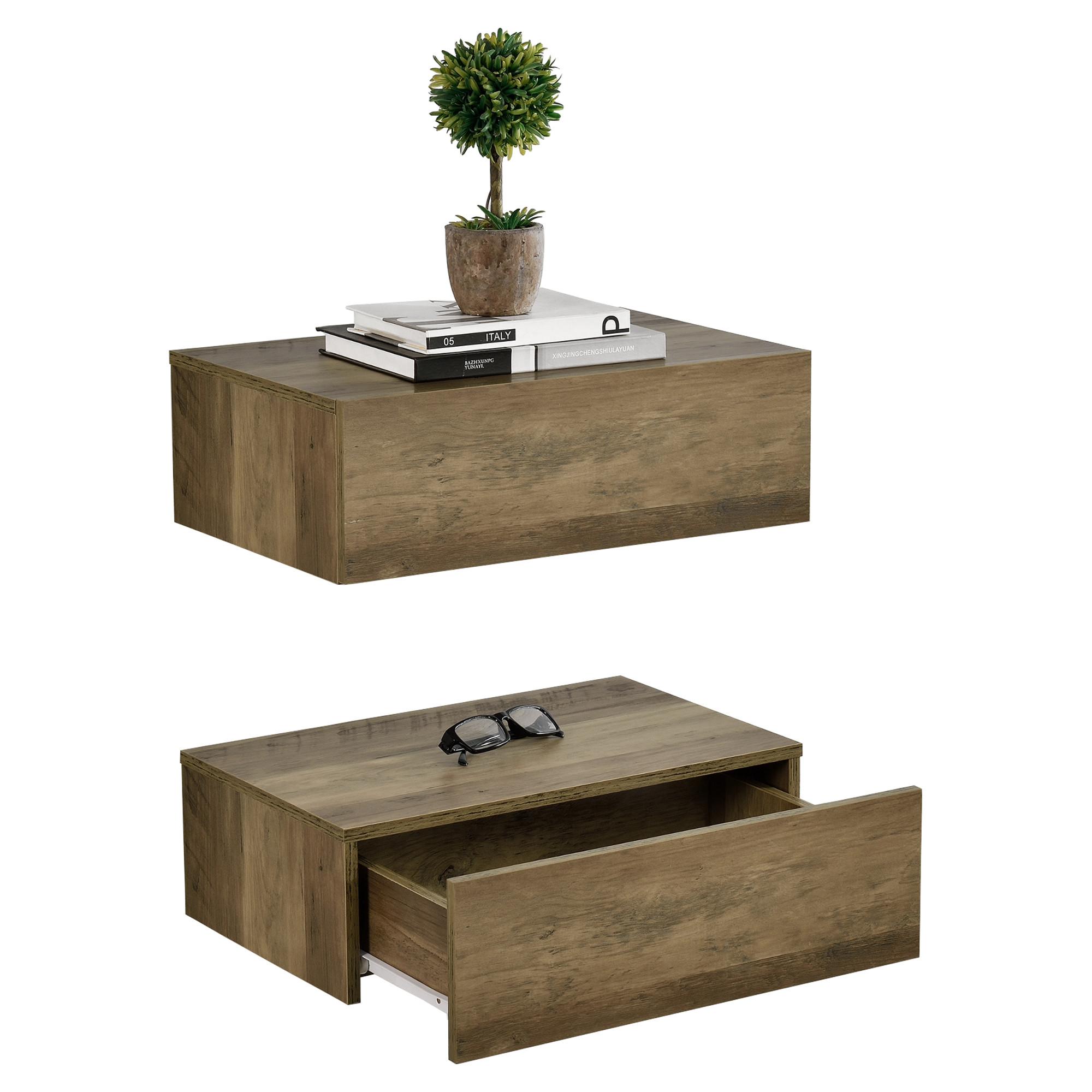 WANDREGAL-SET 2 TLG. Oslo - Braun, Holzwerkstoff (46/15/30cm) - [en.casa]