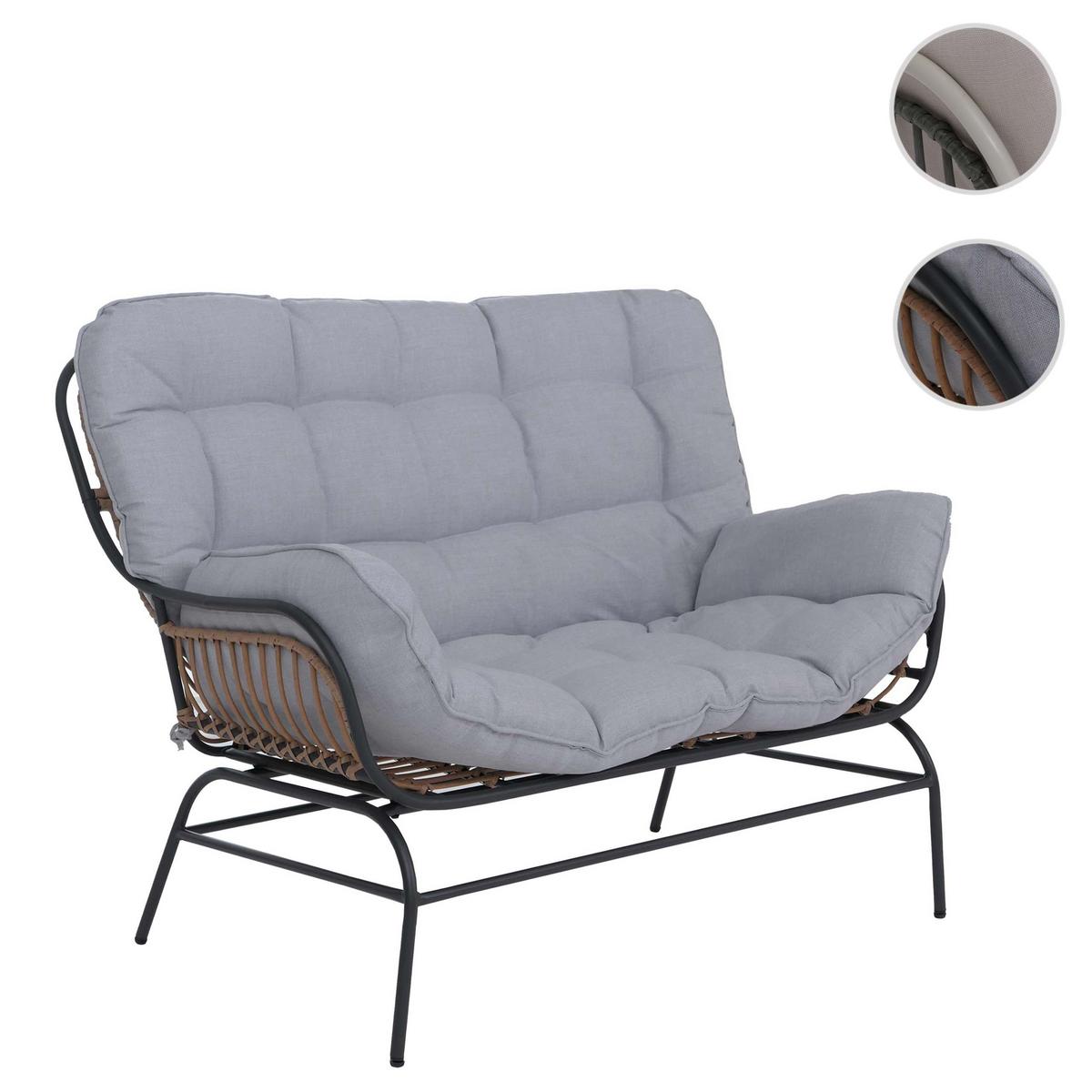 SOFA Dunkelgrau, Hellgrau - Dunkelgrau/Hellgrau, Metall (121/93/87cm) - MCW