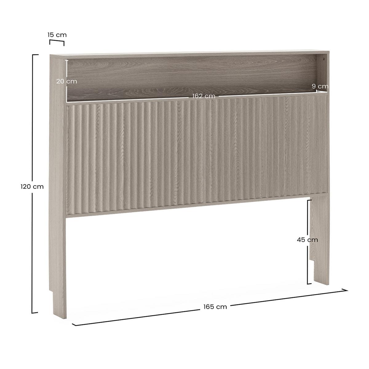 KOPFTEIL Lluvia 165 cm Eichenfarbe - Honigeiche, Holzwerkstoff (15/165/165cm) - VS Venta-stock