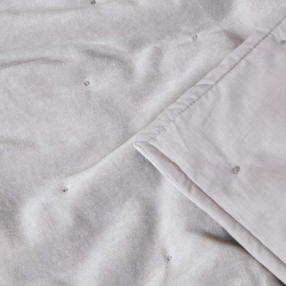 SAMT-KUSCHELDECKE 120/150 cm, Baumwolle wattiert - Hellgrau, Textil (125/150cm) - Homescapes