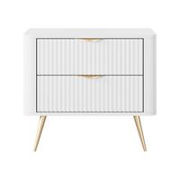 NACHTTISCH Lante - Goldfarben/Weiß, Holzwerkstoff/Metall (64/56/38cm) - MIRJAN24