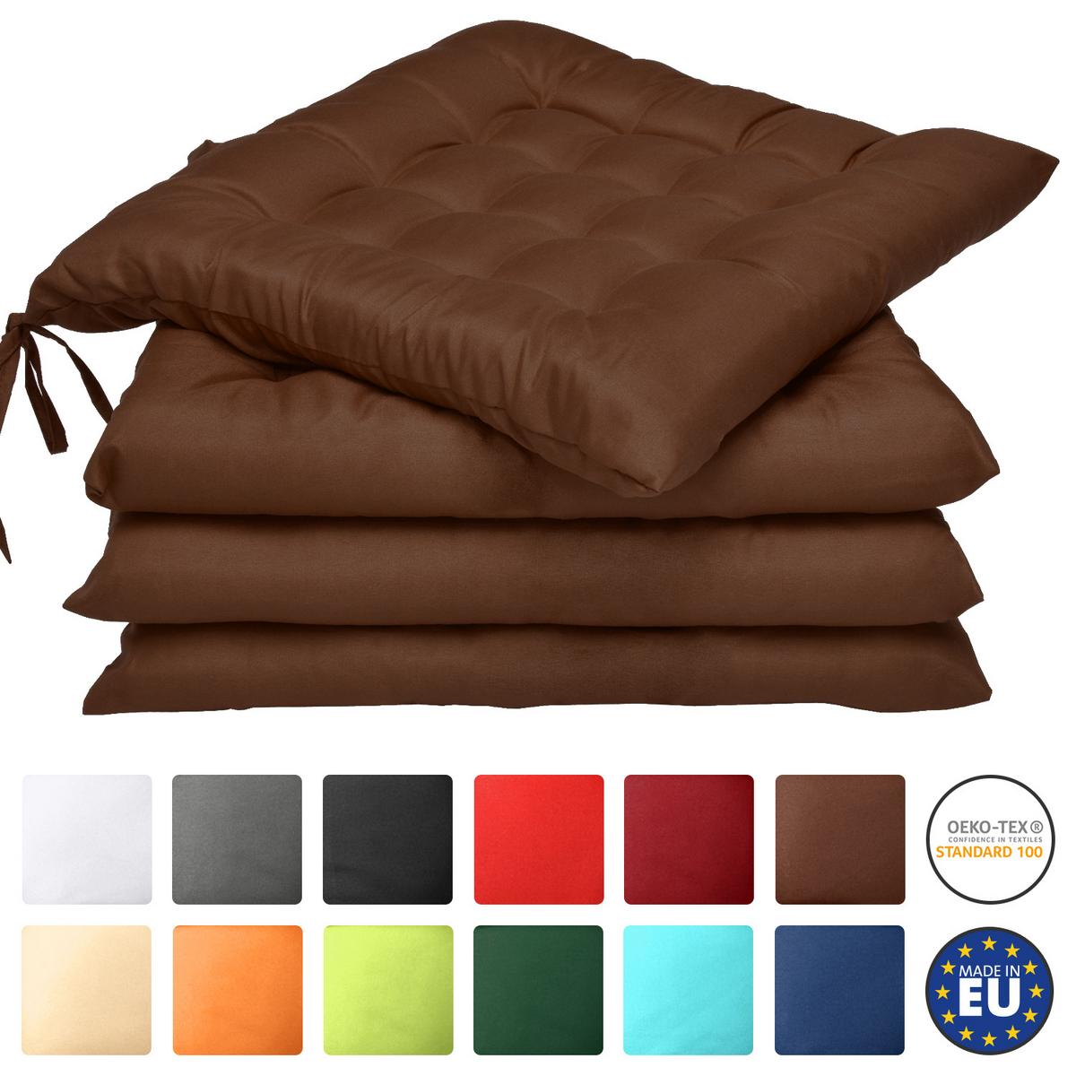 STUHLKISSEN Lea 40/40/5 cm Braun 4tlg - Braun, Textil (40/40cm) - Beautissu 