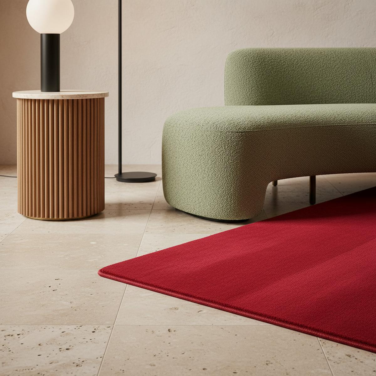 TEPPICH Kurzflor Waschbar LECH in Rot, einfarbig, 140 x 200 cm - Rot, Textil (200/140cm) - KADIMA DESIGN