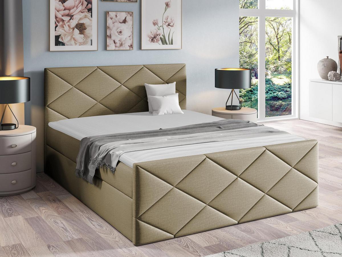 BOXBETT Herkules - H3 - Kaschmir, Holz (160/200cm) - MIRJAN24