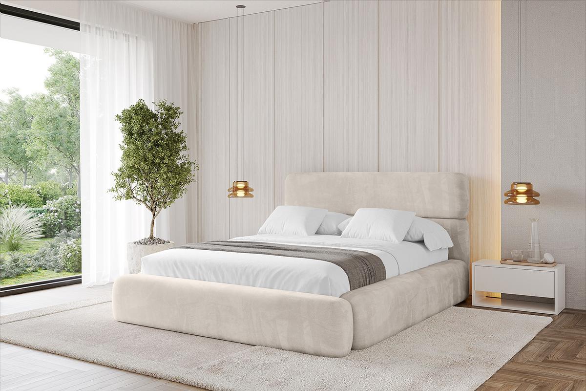 POLSTERBETT mit Bettkasten und Lattenrost, Boxbett ohne Matratze - ENORA 180x200 Beige - Beige, Holzwerkstoff/Textil (180/200cm) - ALTDECOR