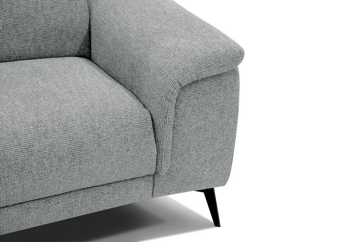 RELAXSOFA FIERO 3-Sitzer mit 1 Relaxfunktion, silberfarben - Silberfarben/Schwarz, Holzwerkstoff/Textil (212/82/103cm) - Wozimo