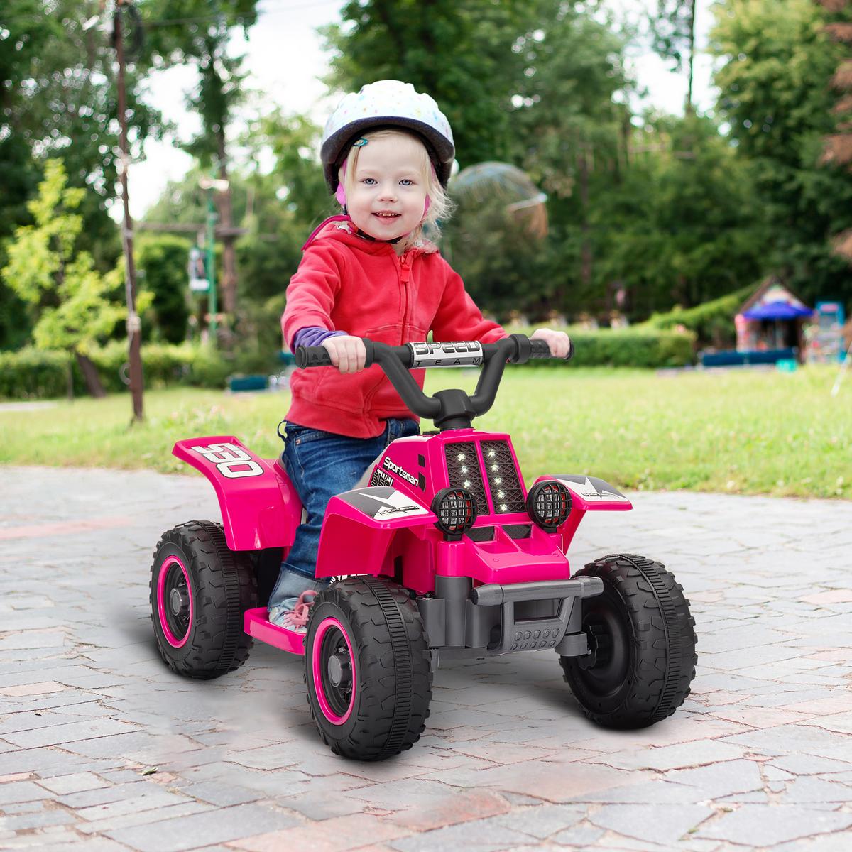 KINDER Elektro-Quad Elektro Kinderquad mit Vorwärts-und Rückwärtsfunktion Rosa - Rosa, Kunststoff/Metall (70.5/42.5/46.5cm) - AIYAPLAY