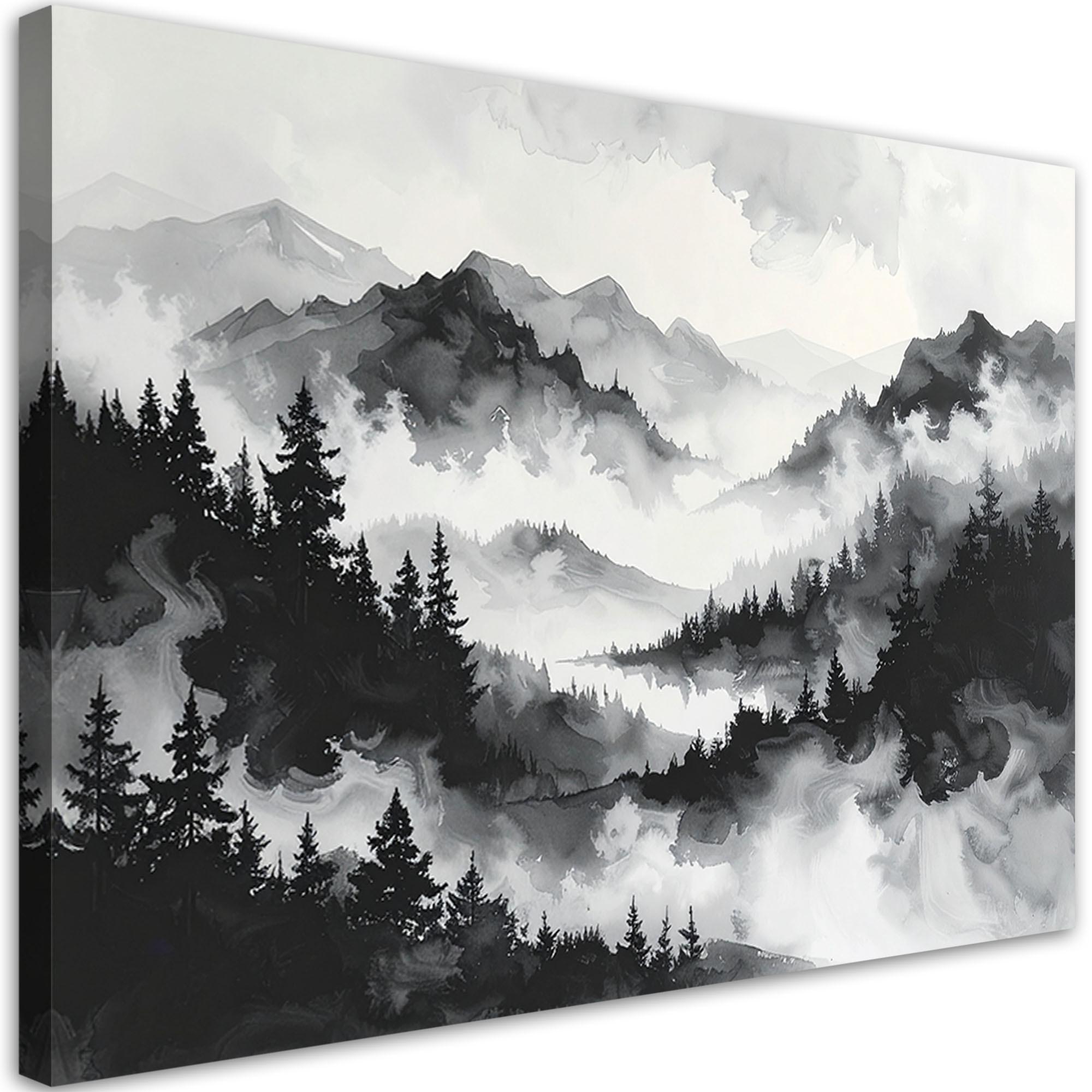 LEINWANDBILD Landschaften 30x20cm - Schwarz, Textil (30/20cm) - Feeby