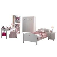 KINDERZIMMER Kamila 12 weiß aus MDF mit Bett, Schrank und Nachtkonsole - Weiß, Holzwerkstoff (410/1/210cm) - 58aufmkessel