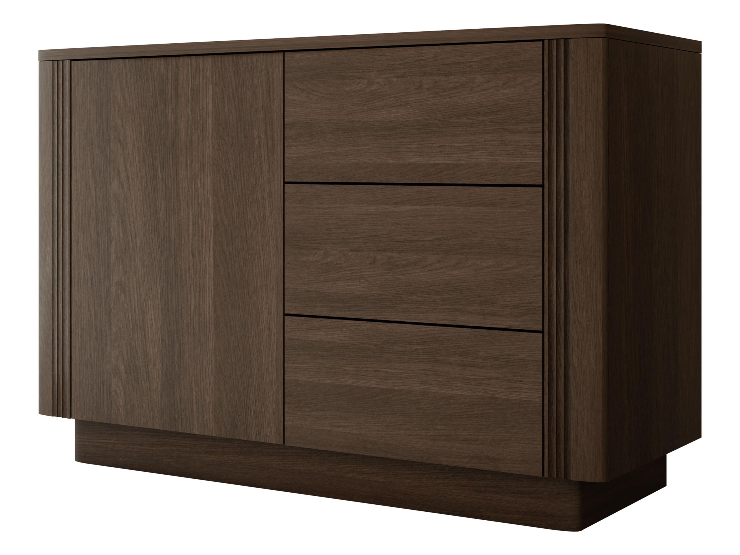 KOMBIKOMMODE Netari 1D3SZ - Dunkelbraun, Holzwerkstoff (100/69/40cm) - MIRJAN24