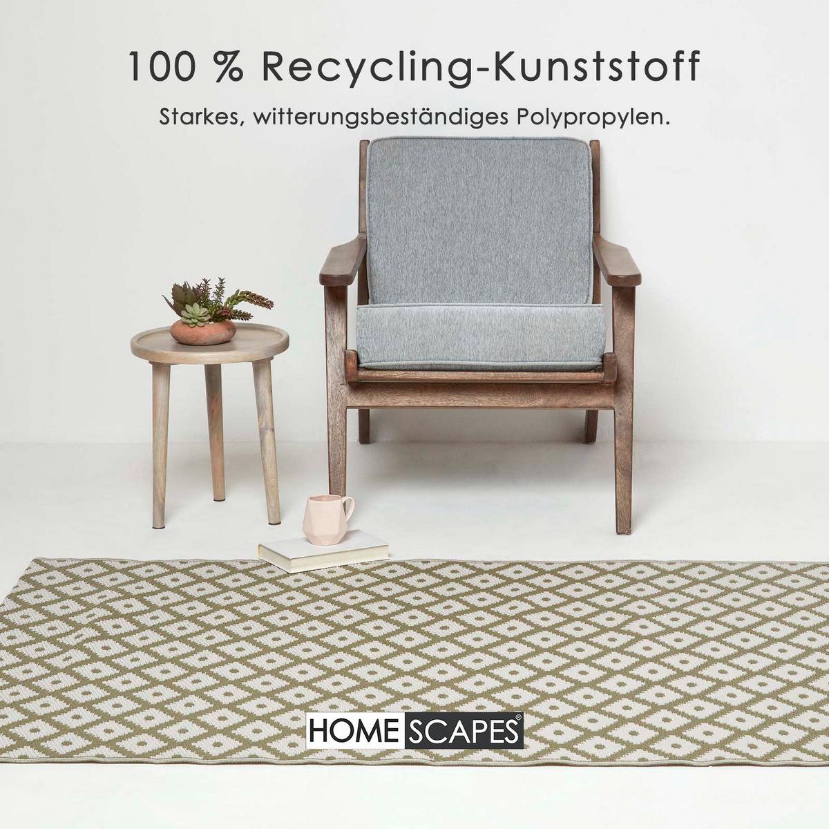 OUTDOORTEPPICH May, geometrisch gemustert 180/270 cm - Olivgrün, Kunststoff (180/270cm) - Homescapes