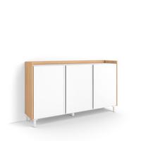 SIDEBOARD, Weiß und Eiche, 156/35/91cm, mit Beinen - Weiß, Holzwerkstoff (156/91/35cm) - Skraut Home