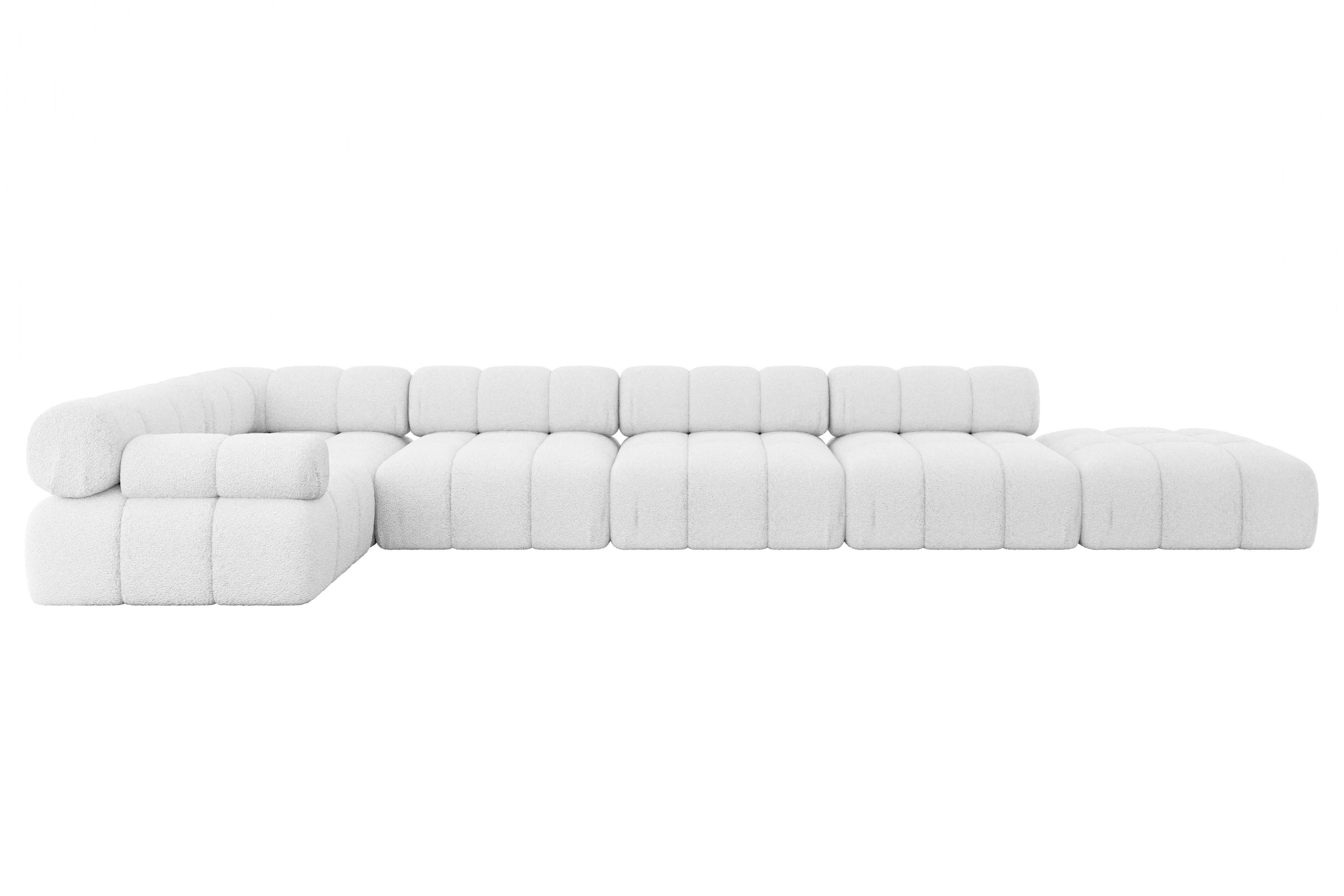 ECKSOFA modulares Sofa Felto-L3 - 475x190x70 cm Weiß Bouclé - Weiß, Holzwerkstoff/Textil (475/190cm) - ALTDECOR