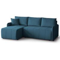 ECKSCHLAFSOFA Capri blau - Blau/Schwarz, Kunststoff/Textil (223/156cm) - Beautysofa