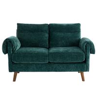 2-SITZER-SOFA aus smaragdgrünem chenille, kompakt und platzsparend - Grün, Textil (70/85/124cm) - Urban Meuble