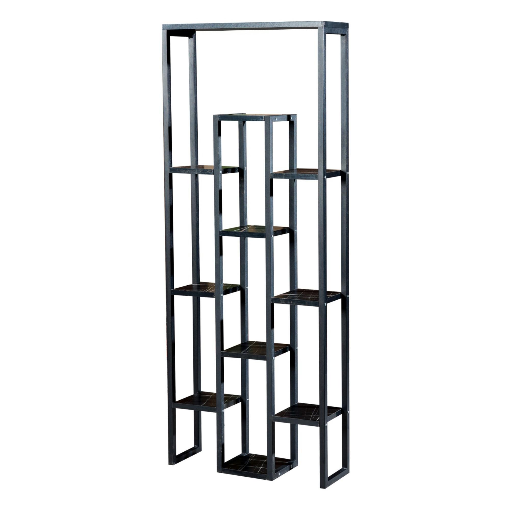 STANDREGAL Blaavandshuk - Schwarz, Holzwerkstoff/Metall (60/150/19cm) - [en.casa]