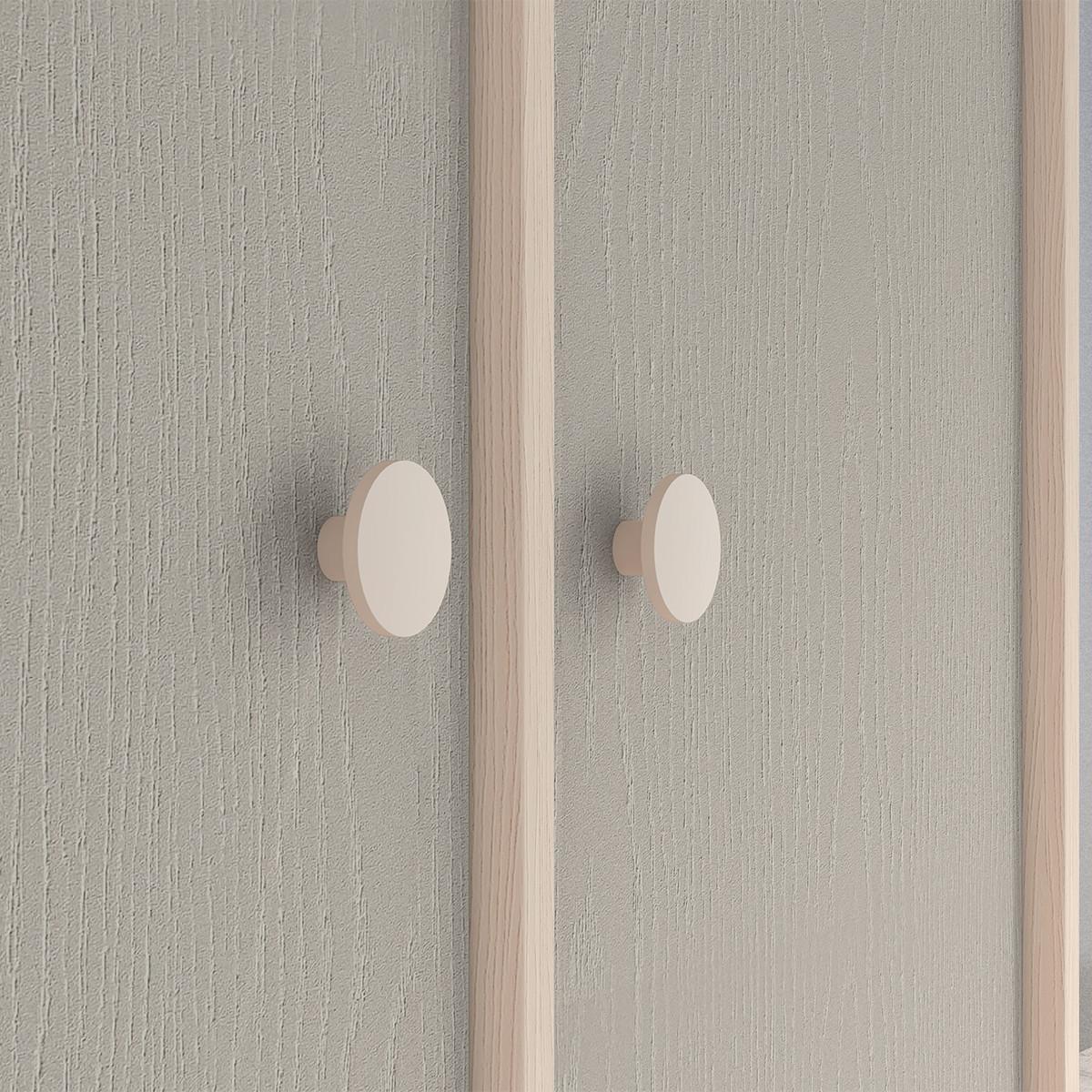 SCHRANK 2 Türen Alycia Beige - Grau - Holzeffekt - Grau, Holz (80/190/51cm) - Petits-meubles