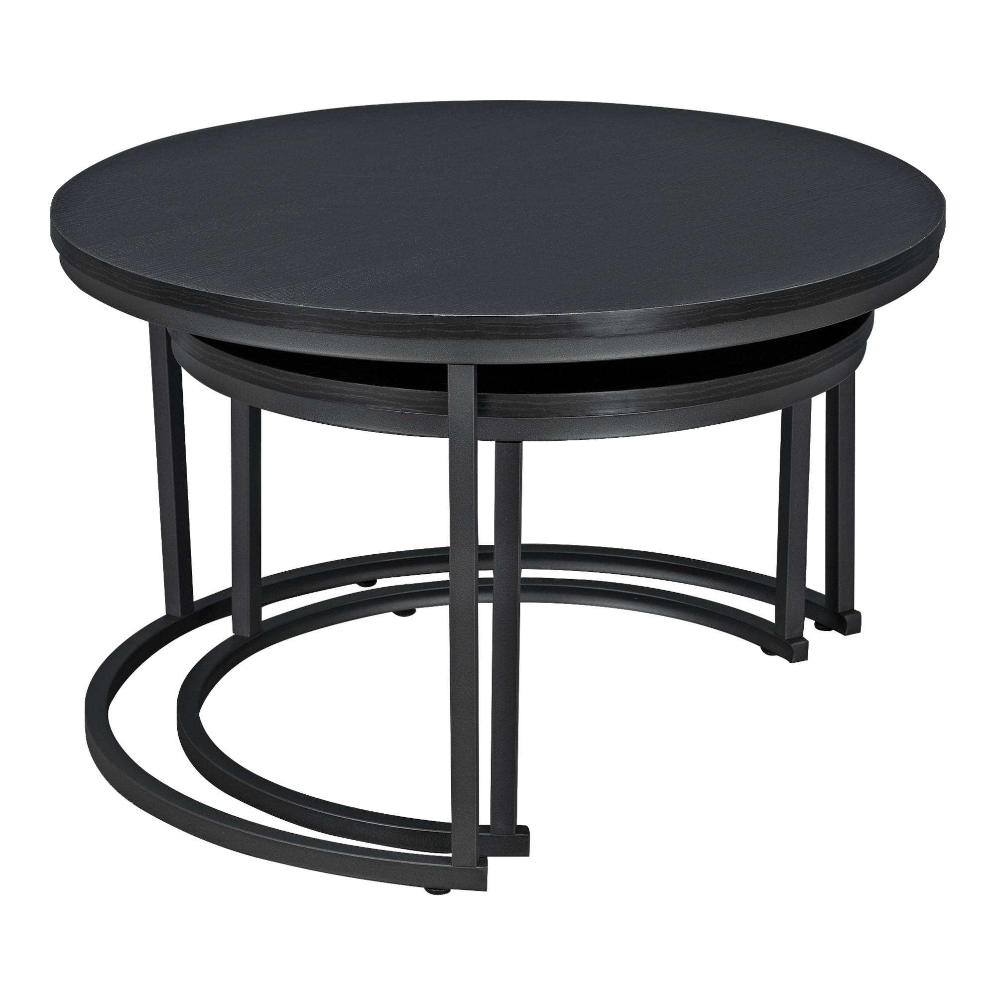 COUCHTISCH Christchurch im 2er Set - Schwarz, Holzwerkstoff (74/74/47cm) - [en.casa]