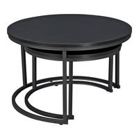 COUCHTISCH Christchurch im 2er Set - Schwarz, Holzwerkstoff (74/74/47cm) - [en.casa]
