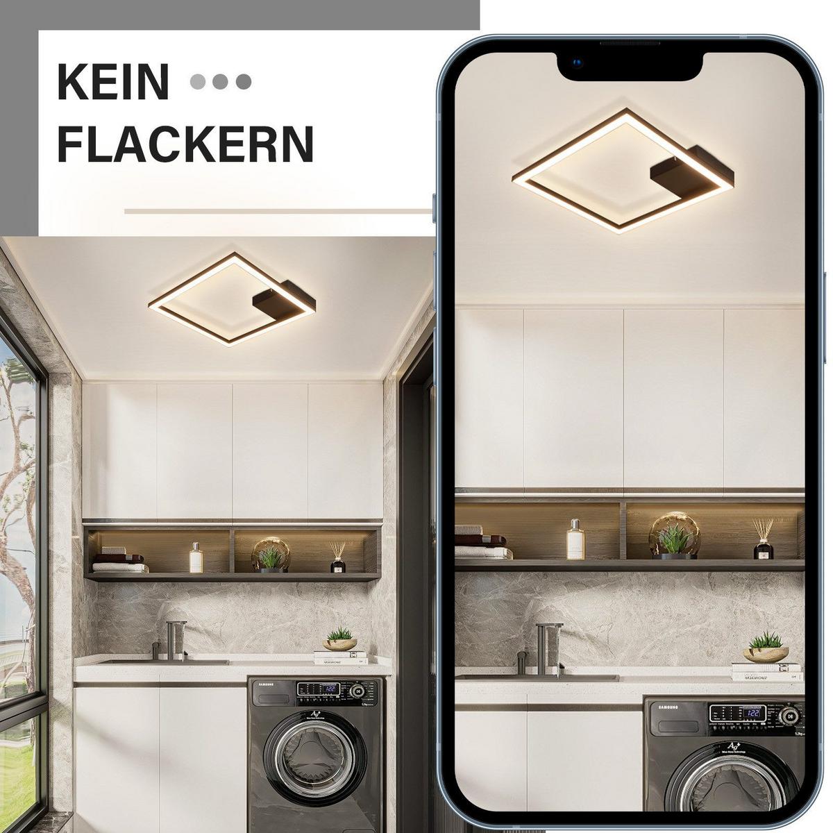 LED-DECKENLEUCHTE Franks 29.4/29.4/3.8 cm - Schwarz, Metall (29.4/29.4/3.8cm) - Nettlife