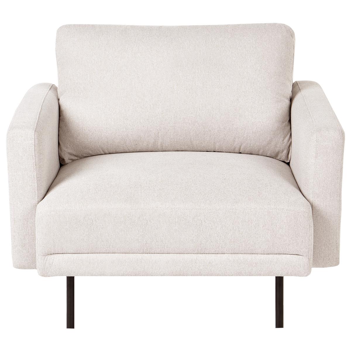 SOFA-SET 2-Sitzer Stoff Hellbeige Breda - Beige/Schwarz, Textil (250/85/85cm) - Beliani