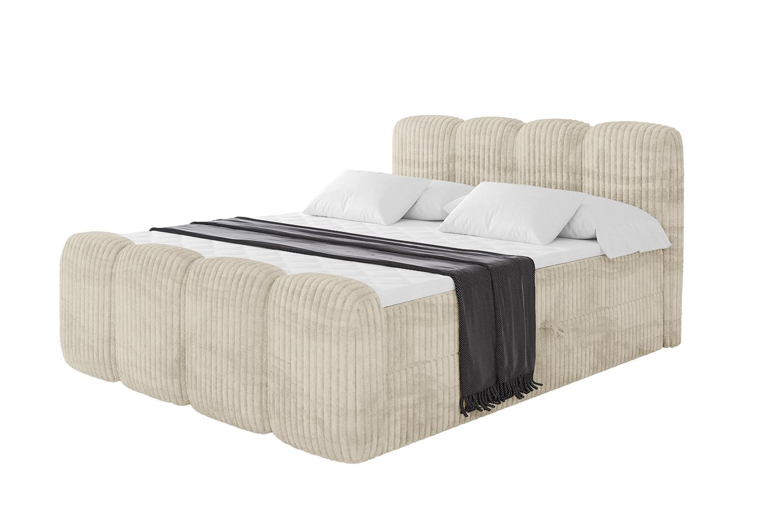 BOXBETT mit Matratze H4 und Lattenrost - NINA-Z - 140x200 cm - Creme - Magnolie, Holzwerkstoff (140/200cm)