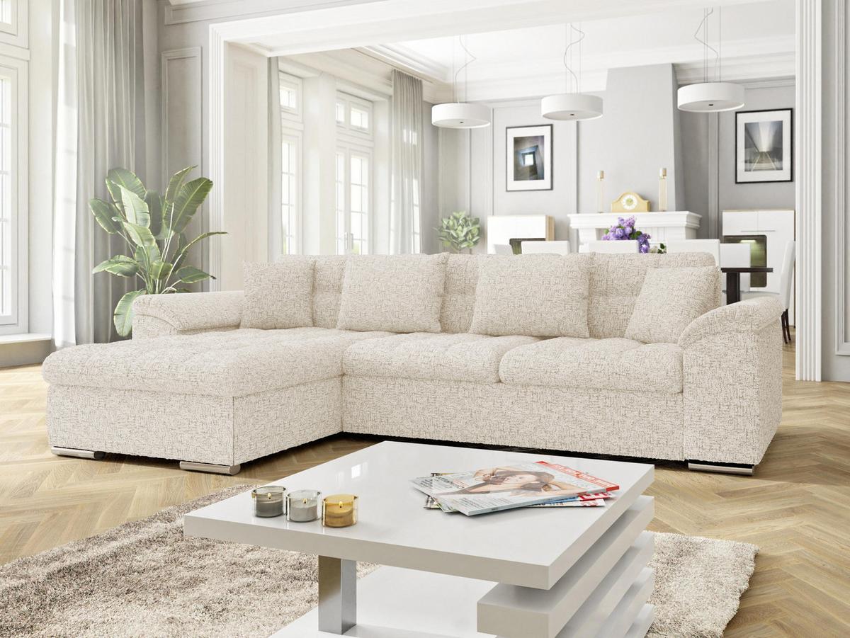 ECKSOFA Diana, Seite: Links - Sandfarben, Holz/Textil (280/160cm) - MIRJAN24