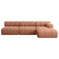 ECKSOFA modulares Sofa Razon-L2 - 285x160x70 cm Apricot Velours - Koralle, Holzwerkstoff/Textil (285/160cm) - ALTDECOR