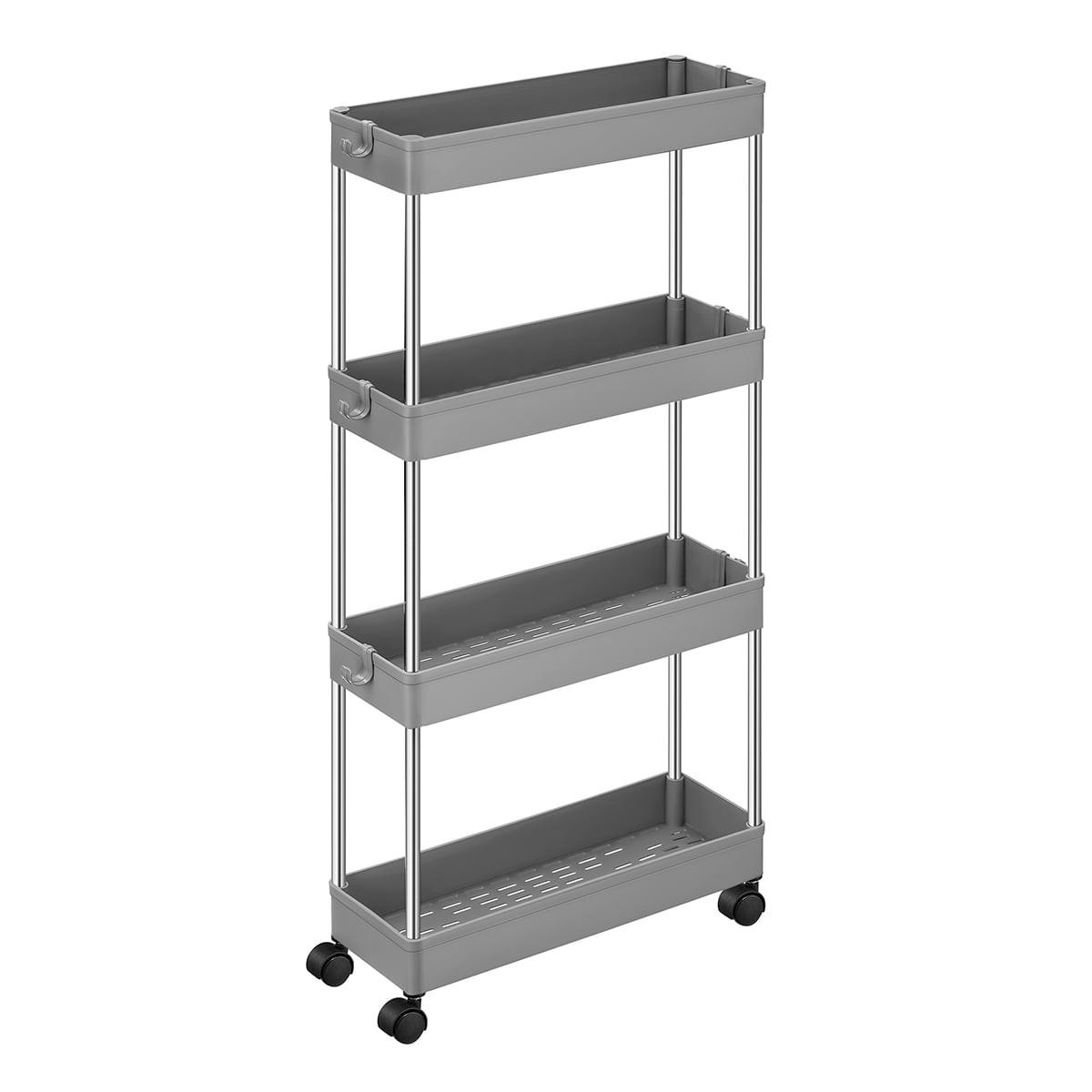 ROLLWAGEN mit 4 Etagen - H88 cm - Grau, Kunststoff (12.5/88/25cm) - Calicosy