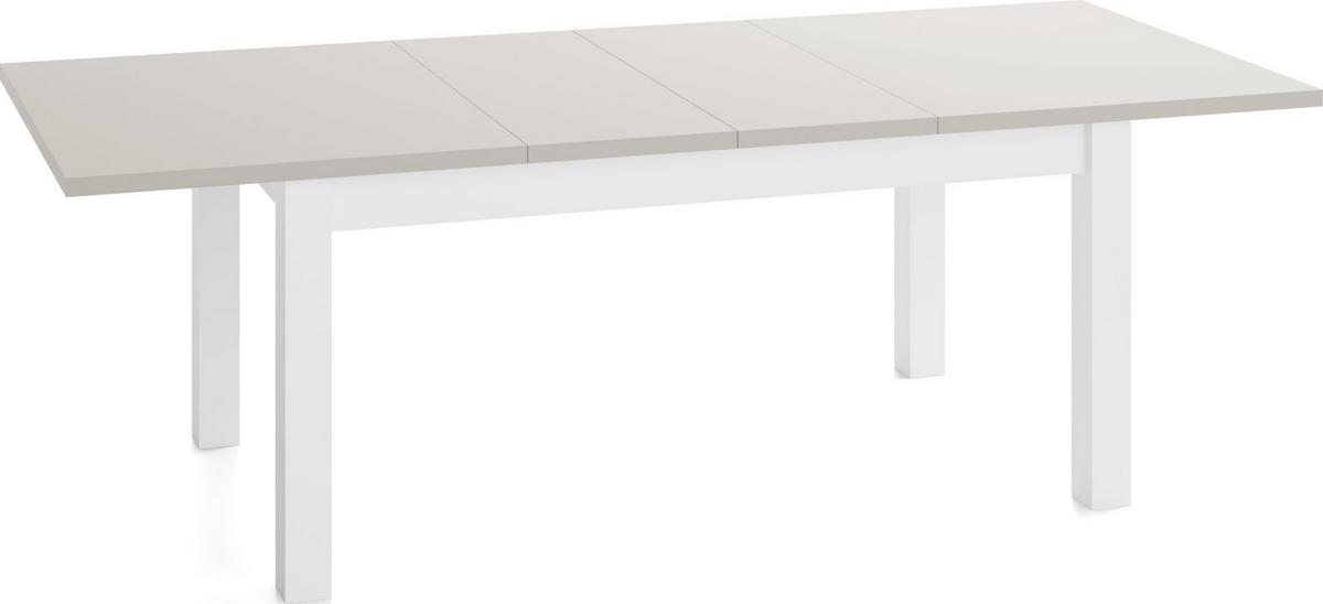 ESSTISCH Lindberg Weiß ausziehbar verlängerbar rechteckig, Kaschmir 200-300/100/77 cm - Kaschmir/Beige, Holz/Holzwerkstoff (100/300/76.5cm) - WFL GROUP