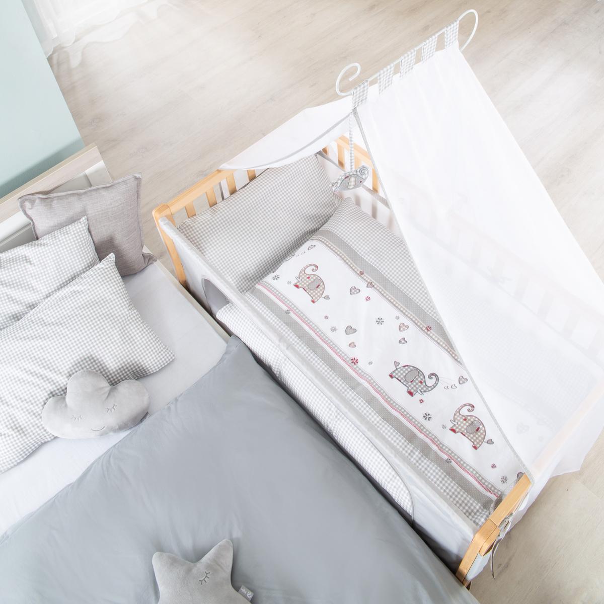 BABYBETT Jumbo twins grau 4er-Set 60 x 120 cm - Naturfarben, Holzwerkstoff (60/120cm) - Roba