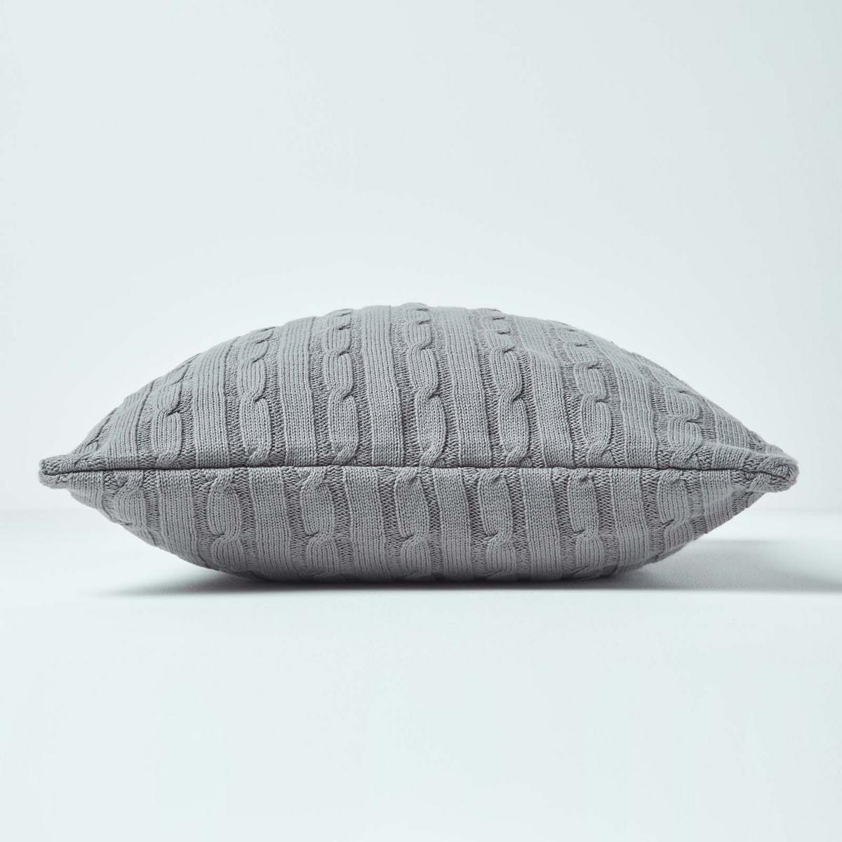 KISSENHÜLLE Zopfmuster 45/45 cm - Grau, Textil (45/45cm) - Homescapes