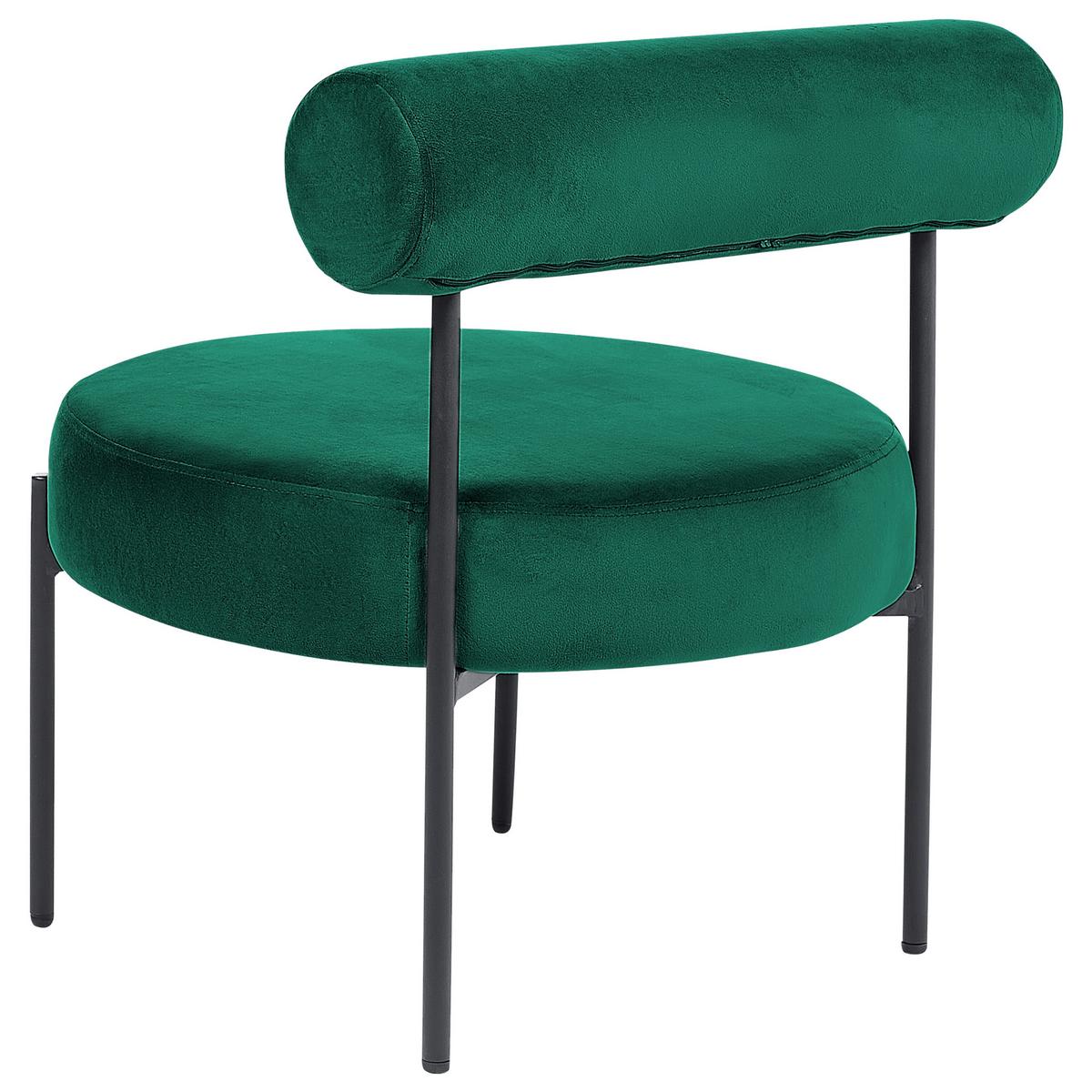 SESSEL Samtstoff Grün/Schwarz Alpha - Grün, Textil/Metall (60/66/60cm) - Beliani