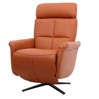 RELAXSESSEL Orange - Terracotta/Orange, Leder (76/110/153cm) - MCW