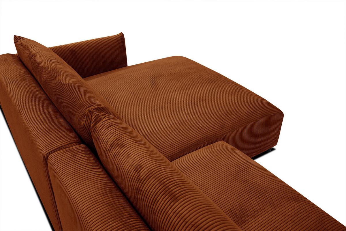 ECKSOFA TAUER 5-Sitzer, orange - Schwarz/Orange, Holzwerkstoff/Kunststoff (292/174cm) - Wozimo