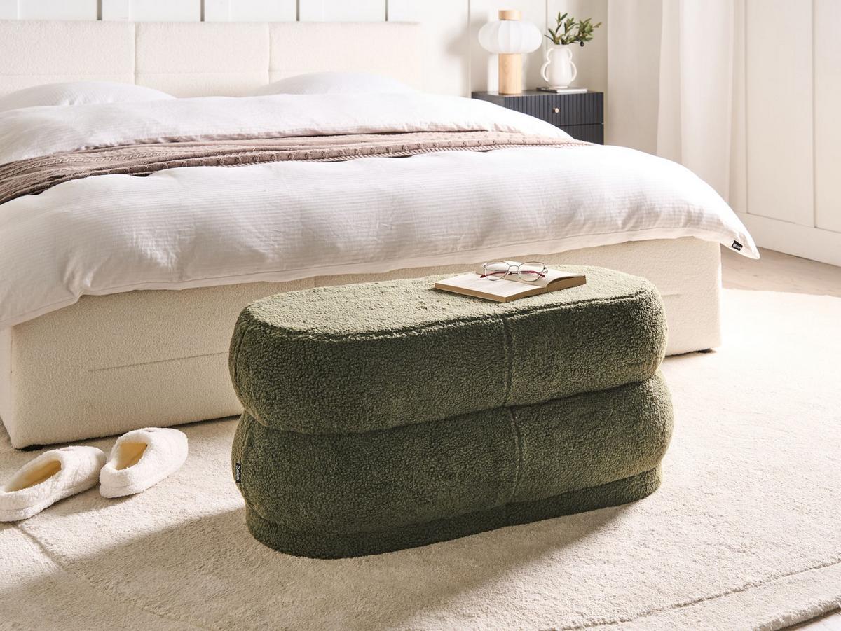 POLSTERBANK Bouclé Grün Ellendale - Grün, Textil (90/40/40cm) - Beliani