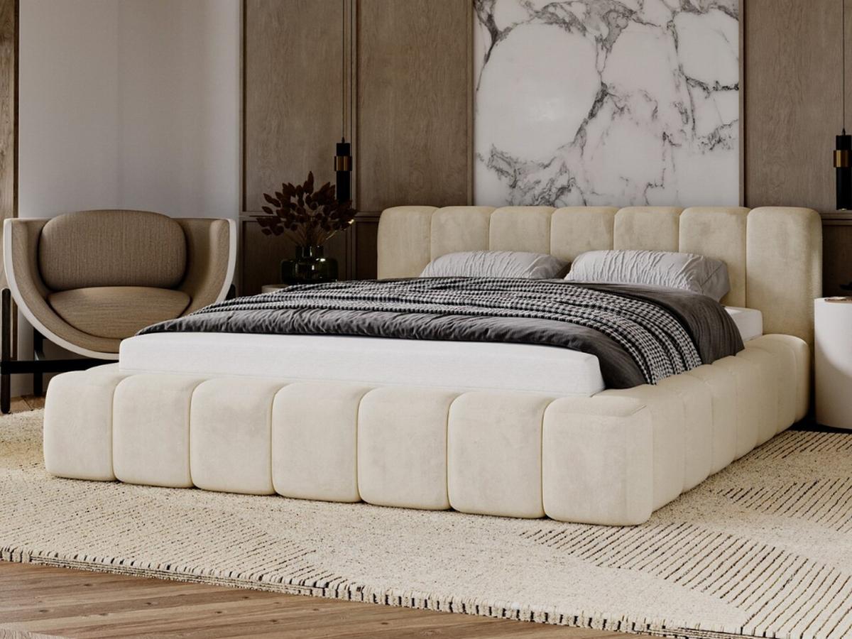 POLSTERBETT Ibiza 160x200 Creme - Creme/Naturfarben, Holz/Textil (160/200cm) - Graingold
