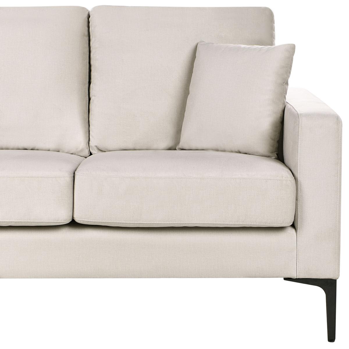 3-SITZER-SOFA Stoff Hellbeige Gavle - Beige, Textil (183/83/78cm) - Beliani