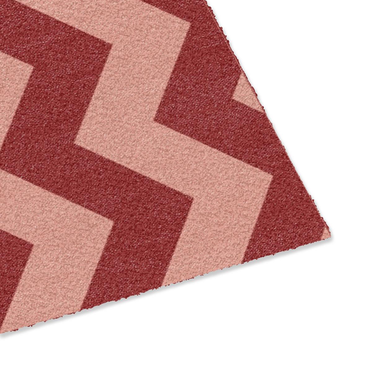 FUSSMATTE Zickzack - Streifen - Muster - Rot Schmutzfänger 90x60 cm - Bordeaux, Kunststoff (90/0.4cm) - MuchoWow