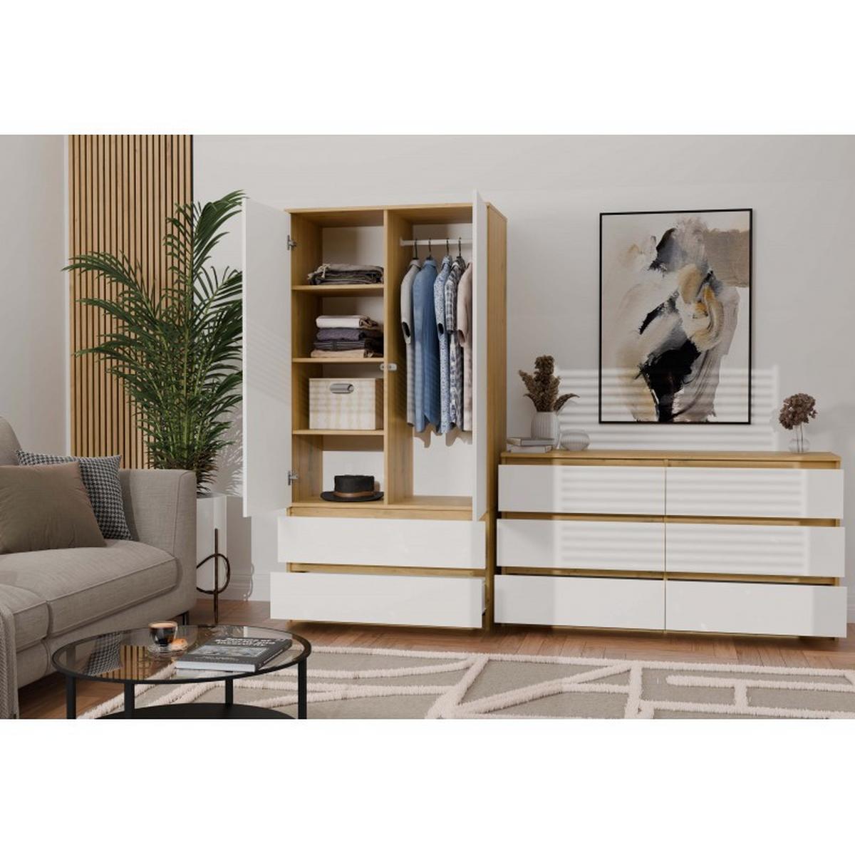 KOMMODE Anthrazit, Weiß 138/75/40 - Anthrazit/Weiß, Holzwerkstoff (138/75/40cm) - RAUMHIRSCH FURNITURE