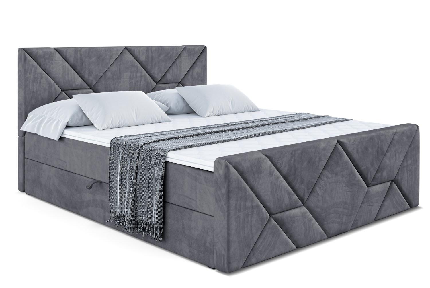 BOXBETT BARWA-Z - 140x200 cm - H3 - Dunkelgrau - Dunkelgrau, Holzwerkstoff (140/200cm) - ALTDECOR