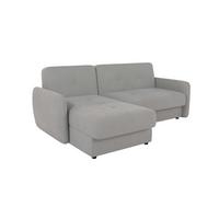 ECKSOFA Lupo Silber Mikrofaser - Silberfarben/Schwarz, Holz/Kunststoff (232/147cm) - S-Style Möbel