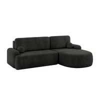 ECKSOFA mit Schlaffunktion und Bettkasten LIRA-L - 264x172x89 Schwarz - Schwarz, Holzwerkstoff/Textil (172/264cm) - ALTDECOR