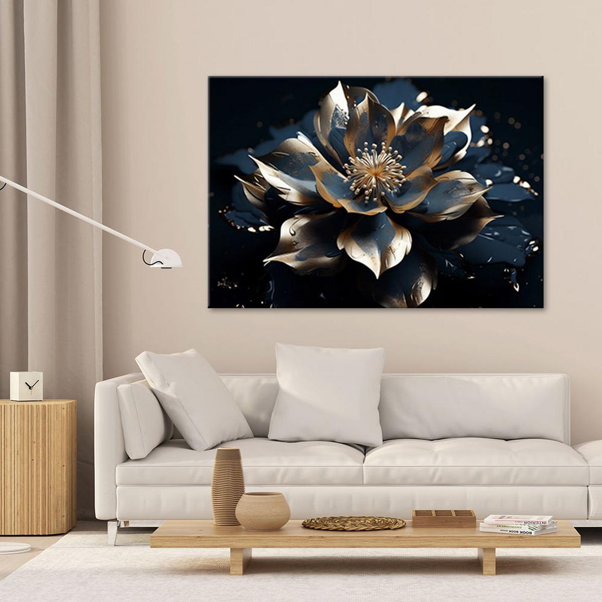 KUNSTDRUCK Gold 120/80 cm - Goldfarben, Textil (120/80cm) - KUNSTLOFT