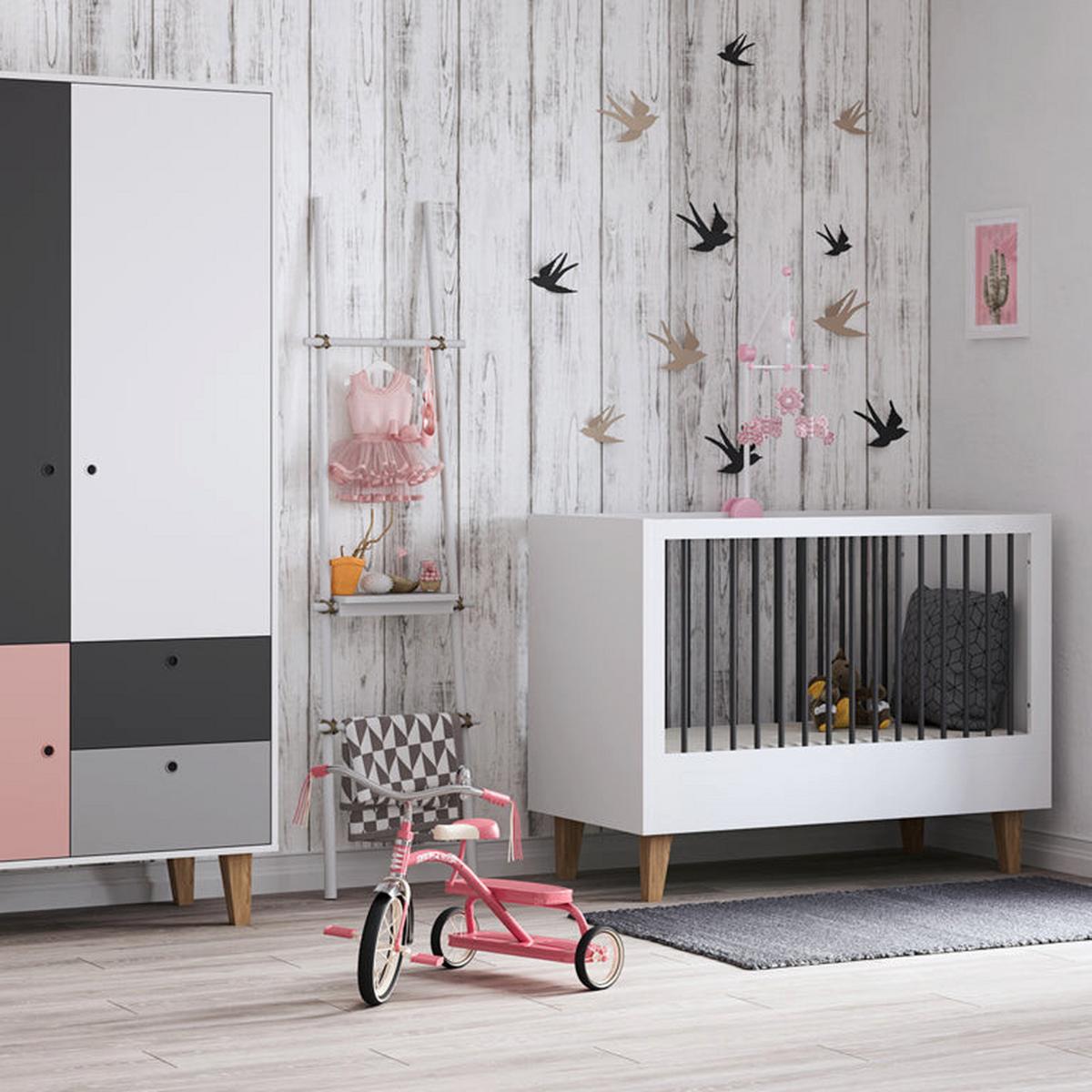 SCHRANK rosa - Pink, Holzwerkstoff (103.5/201.5/55cm) - Petits-meubles